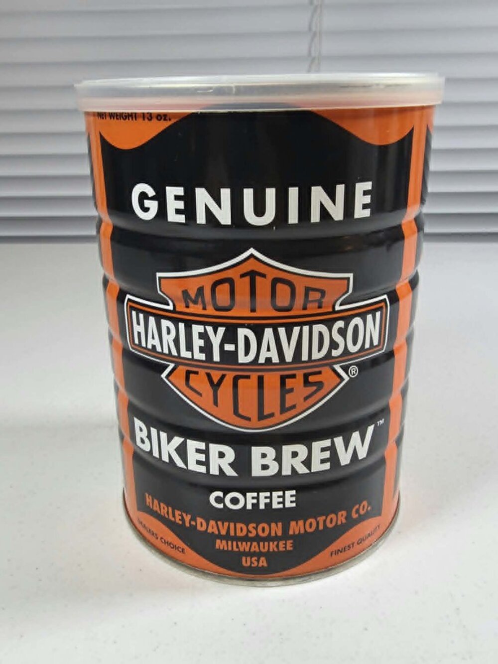 HARLEY DAVIDSON GENUINE BIKER BREW COFFEE SEALED 13 OZ. CAN NOS